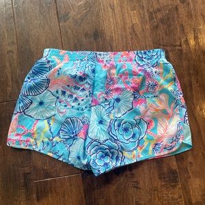 Lily Pulitzer Luxletic 4” ocean trail Bali blue Once upon a tide women’s shorts